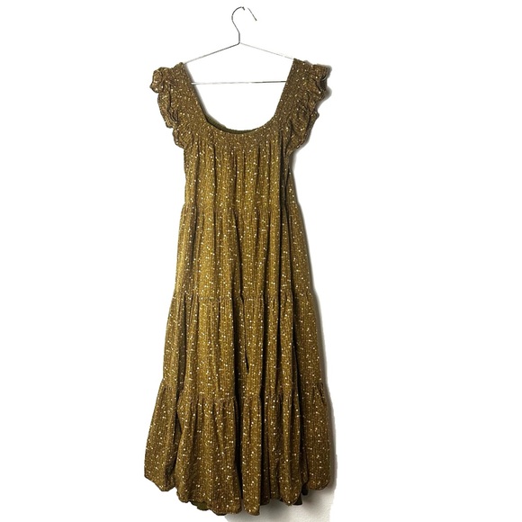Madewell Petite Ruffle-Sleeve Tiered Midi Dress Size M - Picture 6 of 6